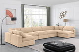 Comfy Beige Velvet Modular Sectional 189Beige-Sec7B Meridian Furniture