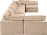 Comfy Beige Velvet Modular Sectional 189Beige-Sec7B Meridian Furniture