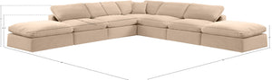 Comfy Beige Velvet Modular Sectional 189Beige-Sec7C Meridian Furniture