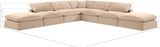 Comfy Beige Velvet Modular Sectional 189Beige-Sec7C Meridian Furniture