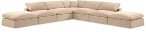 Comfy Beige Velvet Modular Sectional 189Beige-Sec7C Meridian Furniture
