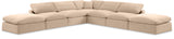 Comfy Beige Velvet Modular Sectional 189Beige-Sec7C Meridian Furniture