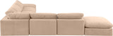 Comfy Beige Velvet Modular Sectional 189Beige-Sec7C Meridian Furniture