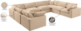 Comfy Beige Velvet Modular Sectional 189Beige-Sec8A Meridian Furniture