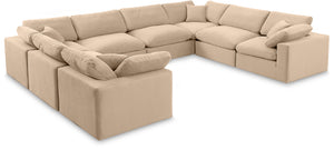 Comfy Beige Velvet Modular Sectional 189Beige-Sec8A Meridian Furniture