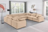 Comfy Beige Velvet Modular Sectional 189Beige-Sec8A Meridian Furniture