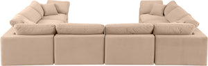 Comfy Beige Velvet Modular Sectional 189Beige-Sec8A Meridian Furniture
