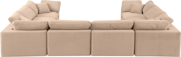 Comfy Beige Velvet Modular Sectional 189Beige-Sec8A Meridian Furniture