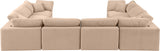 Comfy Beige Velvet Modular Sectional 189Beige-Sec8A Meridian Furniture