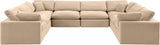 Comfy Beige Velvet Modular Sectional 189Beige-Sec8A Meridian Furniture