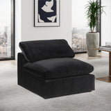 Comfy Black Velvet Modular Armless Chair 189Black-Armless Meridian Furniture