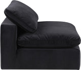 Comfy Black Velvet Modular Armless Chair 189Black-Armless Meridian Furniture