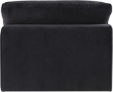 Comfy Black Velvet Modular Armless Chair 189Black-Armless Meridian Furniture