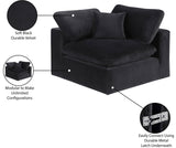 Comfy Black Velvet Modular Corner Chair 189Black-Corner Meridian Furniture