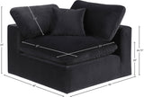 Comfy Black Velvet Modular Corner Chair 189Black-Corner Meridian Furniture