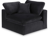 Comfy Black Velvet Modular Corner Chair 189Black-Corner Meridian Furniture