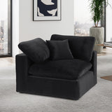 Comfy Black Velvet Modular Corner Chair 189Black-Corner Meridian Furniture