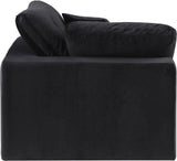 Comfy Black Velvet Modular Corner Chair 189Black-Corner Meridian Furniture