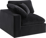 Comfy Black Velvet Modular Corner Chair 189Black-Corner Meridian Furniture