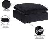 Comfy Black Velvet Modular Ottoman 189Black-Ott Meridian Furniture