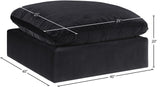 Comfy Black Velvet Modular Ottoman 189Black-Ott Meridian Furniture