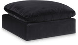 Comfy Black Velvet Modular Ottoman 189Black-Ott Meridian Furniture