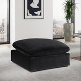 Comfy Black Velvet Modular Ottoman 189Black-Ott Meridian Furniture