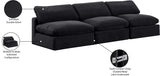 Comfy Black Velvet Modular Sofa 189Black-S117 Meridian Furniture