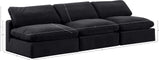 Comfy Black Velvet Modular Sofa 189Black-S117 Meridian Furniture