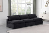 Comfy Black Velvet Modular Sofa 189Black-S117 Meridian Furniture