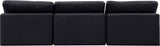 Comfy Black Velvet Modular Sofa 189Black-S117 Meridian Furniture