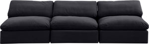 Comfy Black Velvet Modular Sofa 189Black-S117 Meridian Furniture