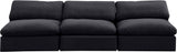 Comfy Black Velvet Modular Sofa 189Black-S117 Meridian Furniture