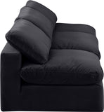 Comfy Black Velvet Modular Sofa 189Black-S117 Meridian Furniture