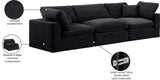 Comfy Black Velvet Modular Sofa 189Black-S119 Meridian Furniture