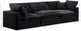 Comfy Black Velvet Modular Sofa 189Black-S119 Meridian Furniture