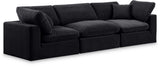 Comfy Black Velvet Modular Sofa 189Black-S119 Meridian Furniture