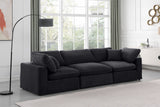 Comfy Black Velvet Modular Sofa 189Black-S119 Meridian Furniture