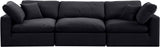 Comfy Black Velvet Modular Sofa 189Black-S119 Meridian Furniture