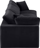 Comfy Black Velvet Modular Sofa 189Black-S119 Meridian Furniture