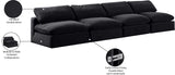 Comfy Black Velvet Modular Sofa 189Black-S156 Meridian Furniture