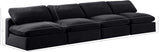 Comfy Black Velvet Modular Sofa 189Black-S156 Meridian Furniture