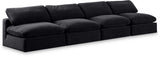 Comfy Black Velvet Modular Sofa 189Black-S156 Meridian Furniture