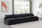 Comfy Black Velvet Modular Sofa 189Black-S156 Meridian Furniture