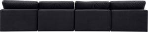 Comfy Black Velvet Modular Sofa 189Black-S156 Meridian Furniture