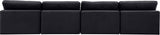 Comfy Black Velvet Modular Sofa 189Black-S156 Meridian Furniture