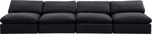 Comfy Black Velvet Modular Sofa 189Black-S156 Meridian Furniture