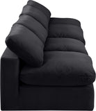 Comfy Black Velvet Modular Sofa 189Black-S156 Meridian Furniture