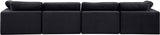 Comfy Black Velvet Modular Sofa 189Black-S158 Meridian Furniture