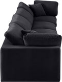 Comfy Black Velvet Modular Sofa 189Black-S158 Meridian Furniture